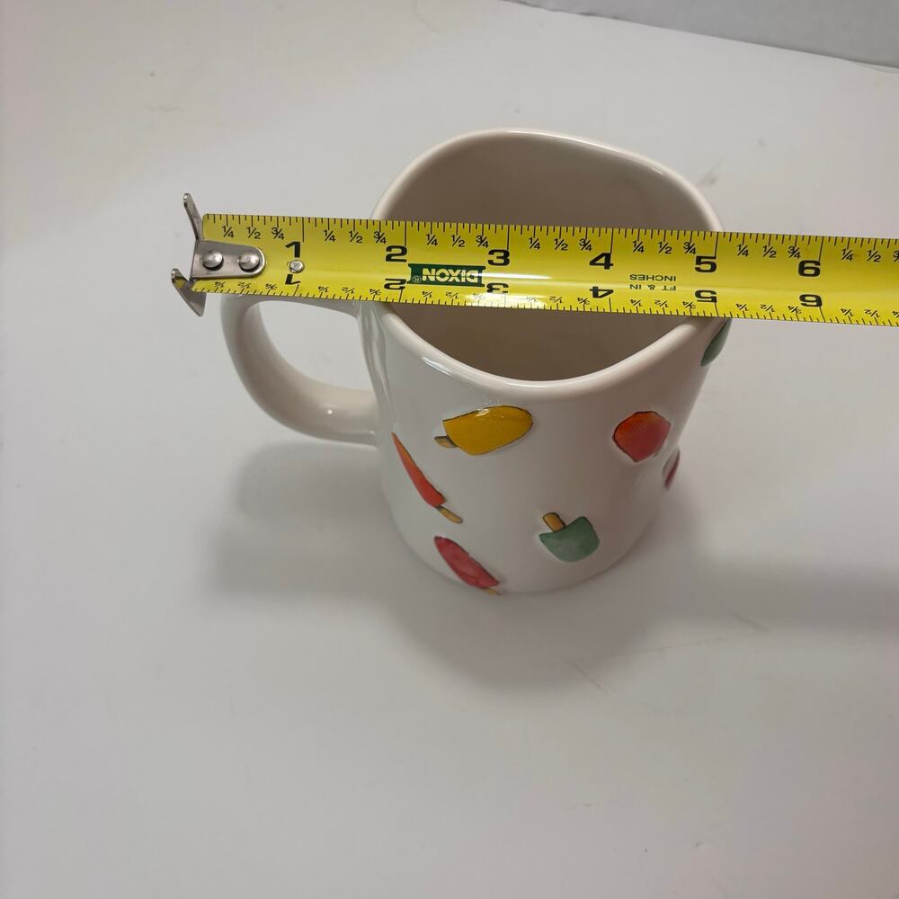 Rae Dunn ENJOY Mug Colorful Popsicles Ice Cream Summer Raised Design Cup - Picture 6 of 8